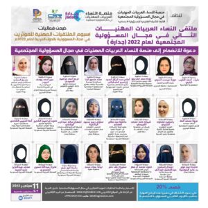 ملتقى النساء العربيات المهنيات الثاني في مجال المسؤولية المجتمعية لعام 2022(جدارة )