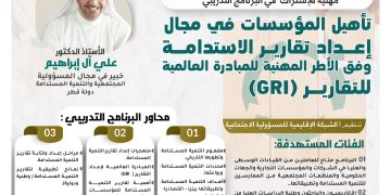 البرنامج التدريبي تأهيل المؤسسات في مجال إعداد تقارير الاستدامة وفق الأطر المهنية للمبادرة العالمية للتقارير (GRI)