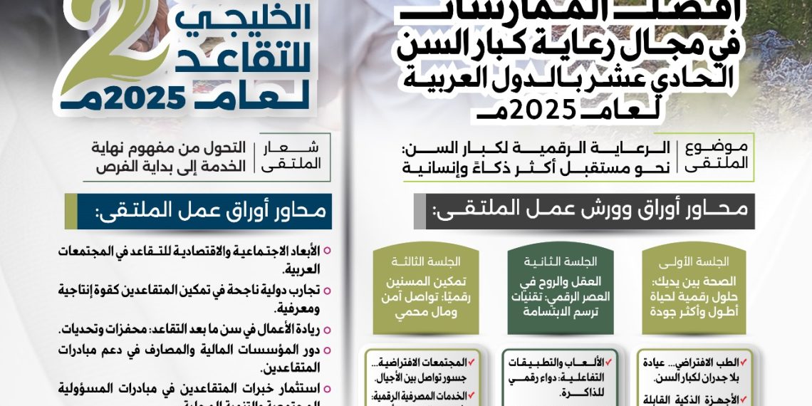 فعاليات ملتقى وجائزة أفضل الممارسات العاشر في مجال رعاية كبار السن بالدول العربية لعام 2025م