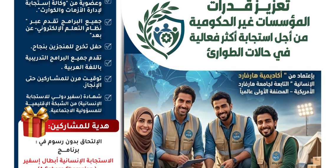 البرنامج التدريبي الدولي تعزيز قدرات المؤسسات غير الحكومية من أجل استجابة أكثر فعالية في حالات الطوارئ